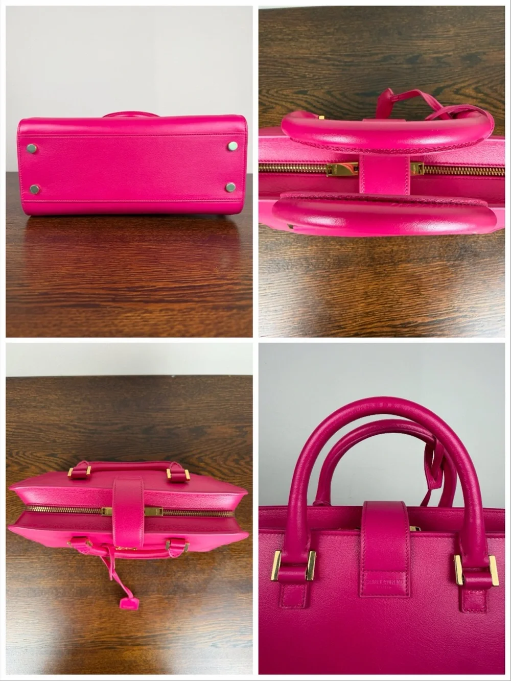 Saint Laurent Small Cabas Leather Satchel
